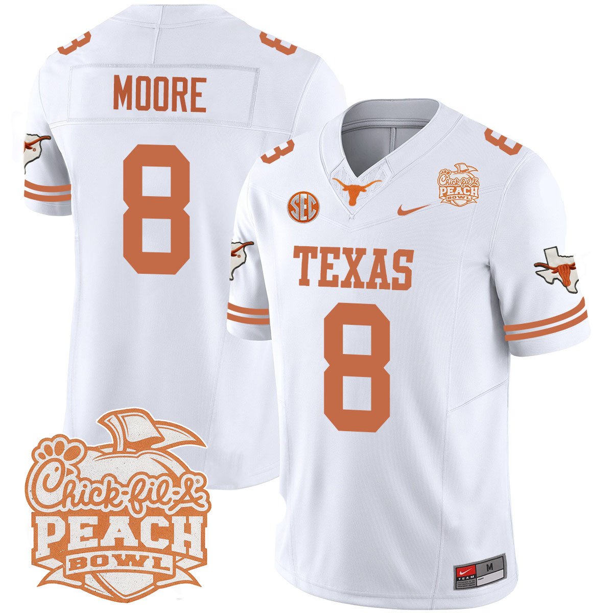 Texas Longhorns 2024 Peach Bowl Jersey - All Stitched