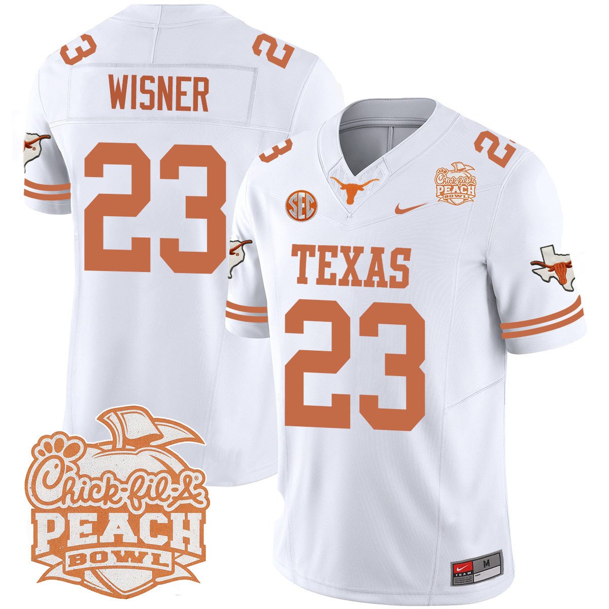 Texas Longhorns 2024 Peach Bowl Jersey - All Stitched