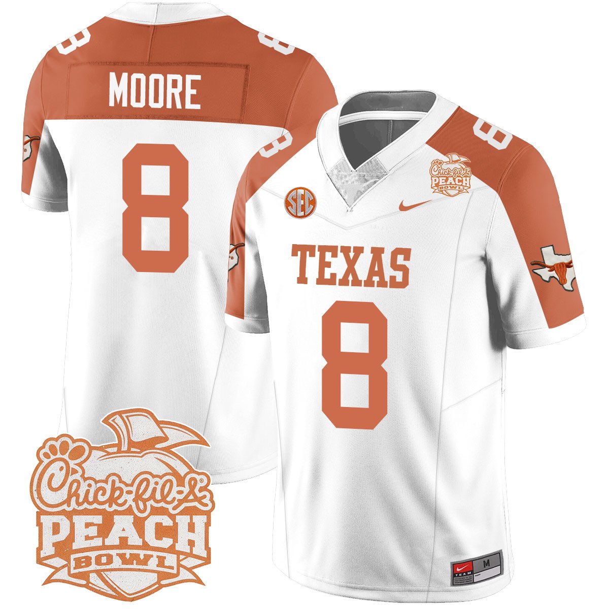 Texas Longhorns 2024 Peach Bowl Jersey - All Stitched