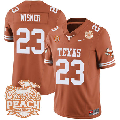 Texas Longhorns 2024 Peach Bowl Jersey - All Stitched