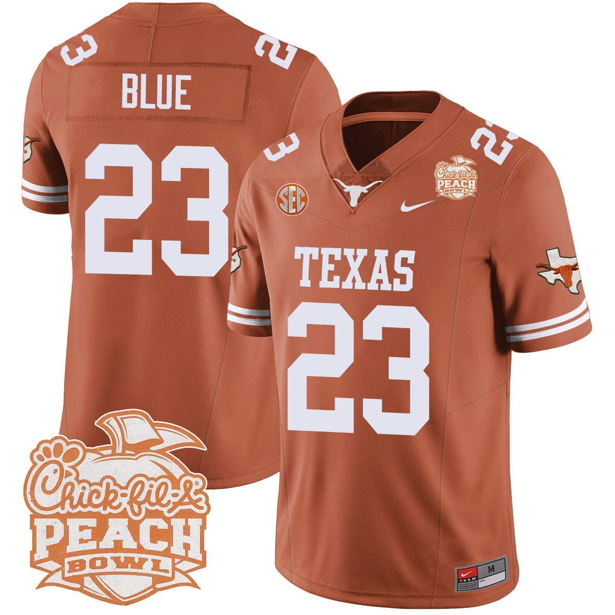 Texas Longhorns 2024 Peach Bowl Jersey - All Stitched