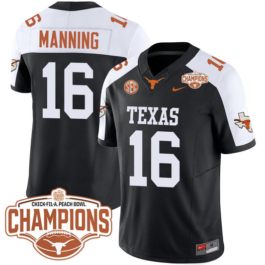 Texas Longhorns 2024 Peach Bowl Champions Jersey - All Stitched