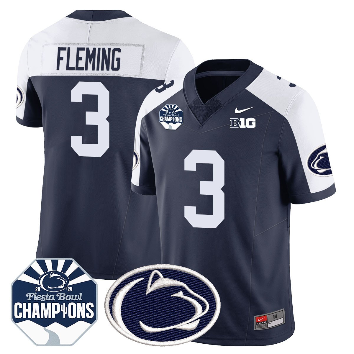 Penn State Nittany Lions 2024 Fiesta Bowl Champions Jersey - All Stitched