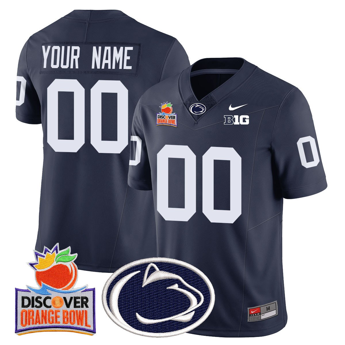 Custom Gender/Name Penn State Nittany Lions 2024 Orange Bowl Jersey N1 - All Stitched