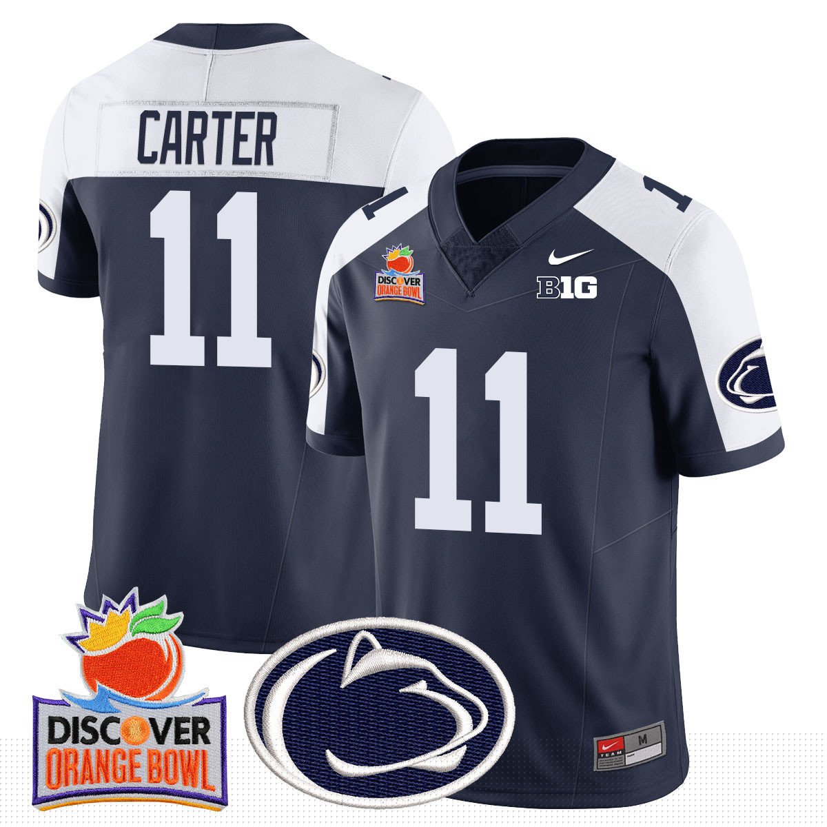 Men's Penn State Nittany Lions 2024 Orange Bowl Jersey N1 - All Stitched