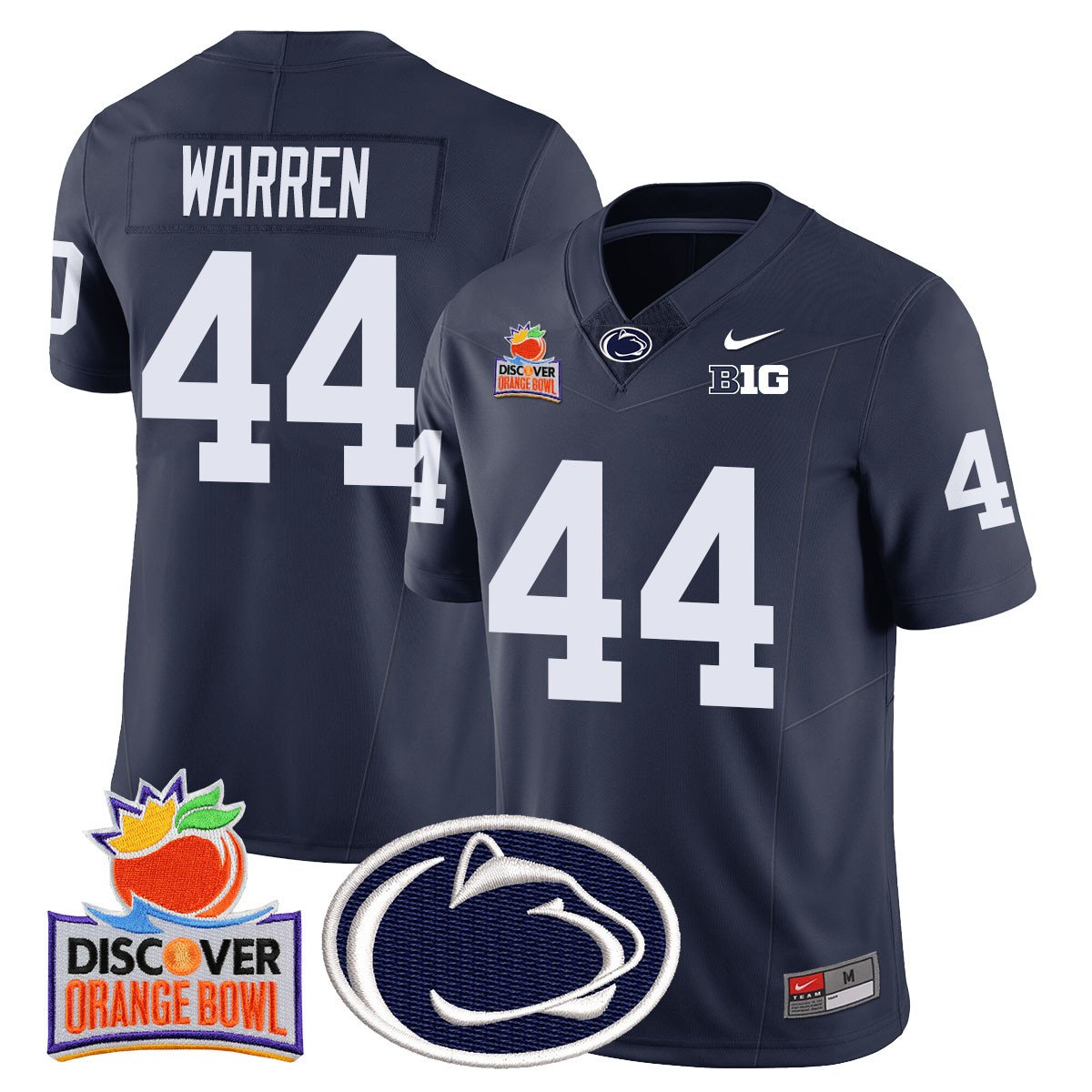Men's Penn State Nittany Lions 2024 Orange Bowl Jersey N1 - All Stitched