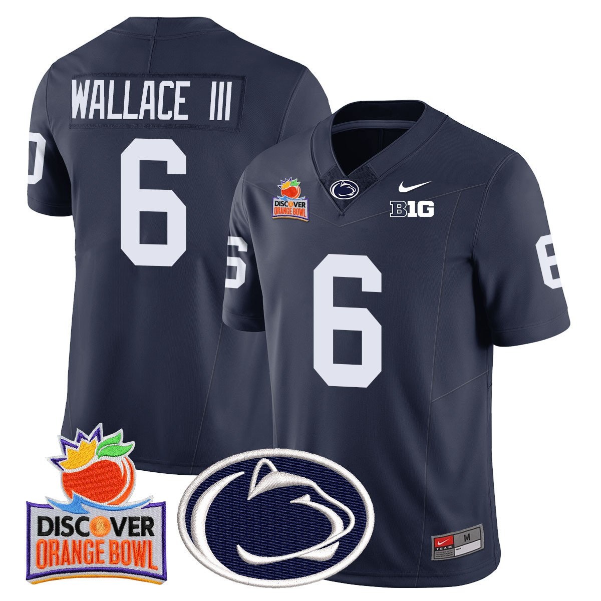 Men's Penn State Nittany Lions 2024 Orange Bowl Jersey N1 - All Stitched