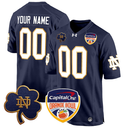 Notre Dame Fighting Irish 2024 Orange Bowl Patch Game Custom Jersey - All Stitched