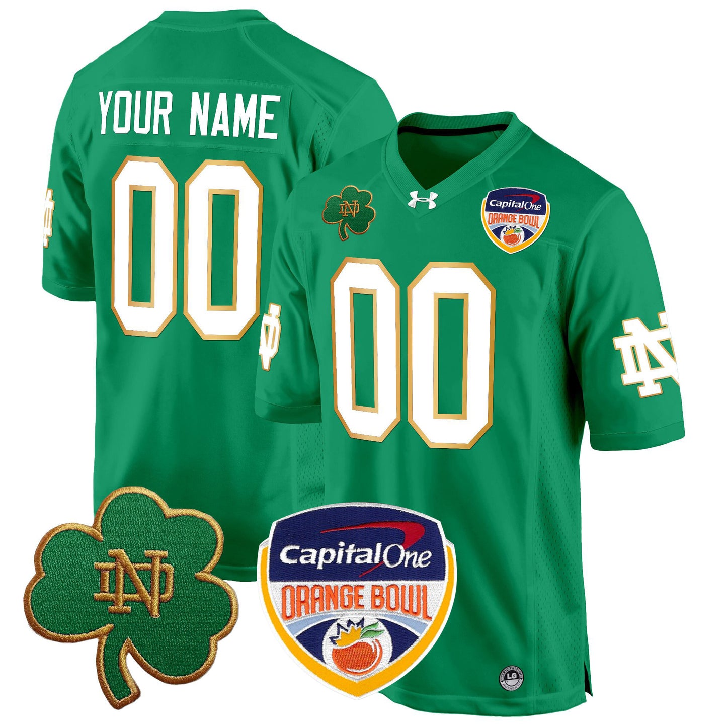 Notre Dame Fighting Irish 2024 Orange Bowl Patch Game Custom Jersey - All Stitched