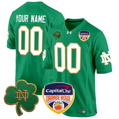 Notre Dame Fighting Irish 2024 Orange Bowl Patch Game Custom Jersey - All Stitched