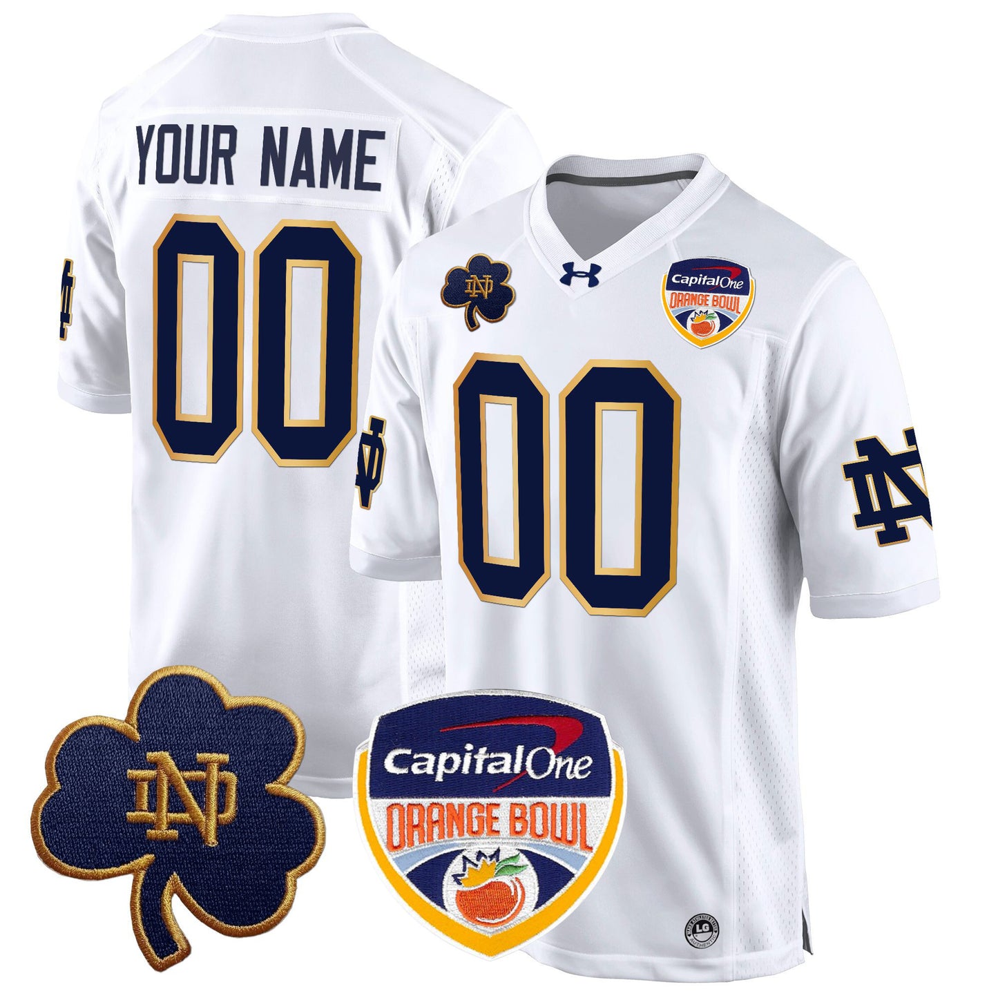 Notre Dame Fighting Irish 2024 Orange Bowl Patch Game Custom Jersey - All Stitched