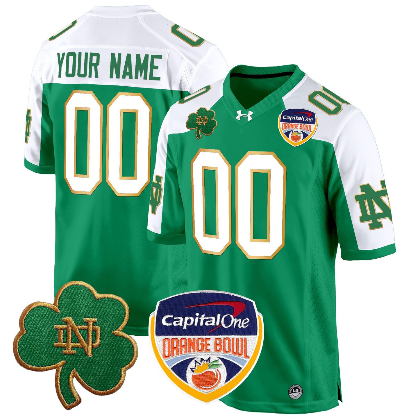 Notre Dame Fighting Irish 2024 Orange Bowl Patch Game Custom Jersey - All Stitched