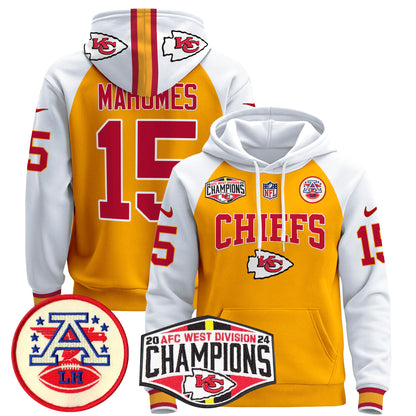 Kansas City Chiefs 2024 AFC West Division Champions Pullover Hoodie - All Stitched