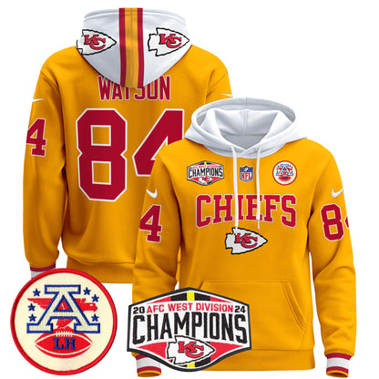 Kansas City Chiefs 2024 AFC West Division Champions Pullover Hoodie - All Stitched