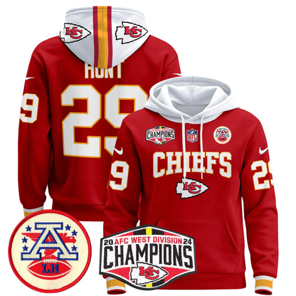 Kansas City Chiefs 2024 AFC West Division Champions Pullover Hoodie - All Stitched