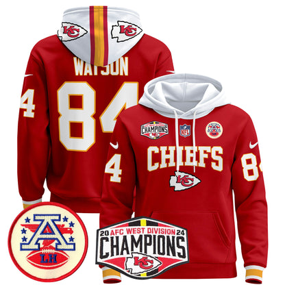 Kansas City Chiefs 2024 AFC West Division Champions Pullover Hoodie - All Stitched