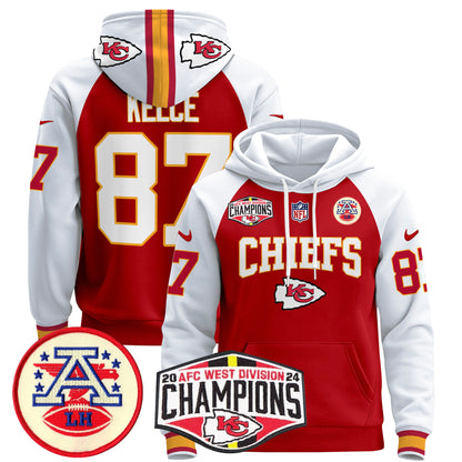 Kansas City Chiefs 2024 AFC West Division Champions Pullover Hoodie - All Stitched