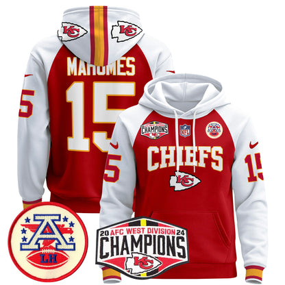 Kansas City Chiefs 2024 AFC West Division Champions Pullover Hoodie - All Stitched