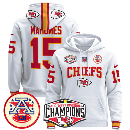 Kansas City Chiefs 2024 AFC West Division Champions Pullover Hoodie - All Stitched