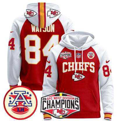 Kansas City Chiefs 2024 AFC West Division Champions Pullover Hoodie - All Stitched