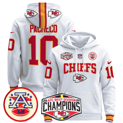 Kansas City Chiefs 2024 AFC West Division Champions Pullover Hoodie - All Stitched