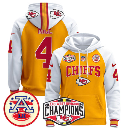 Kansas City Chiefs 2024 AFC West Division Champions Pullover Hoodie - All Stitched