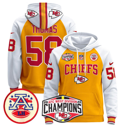 Kansas City Chiefs 2024 AFC West Division Champions Pullover Hoodie - All Stitched