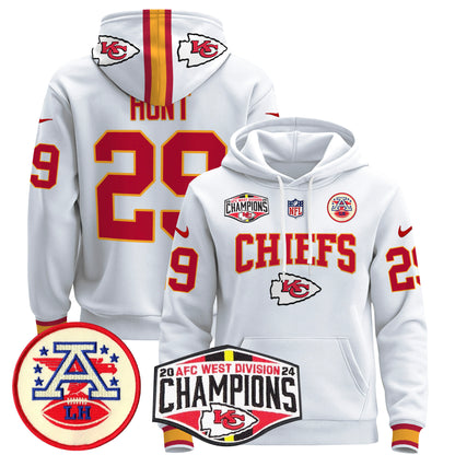 Kansas City Chiefs 2024 AFC West Division Champions Pullover Hoodie - All Stitched