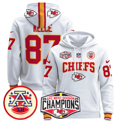 Kansas City Chiefs 2024 AFC West Division Champions Pullover Hoodie - All Stitched