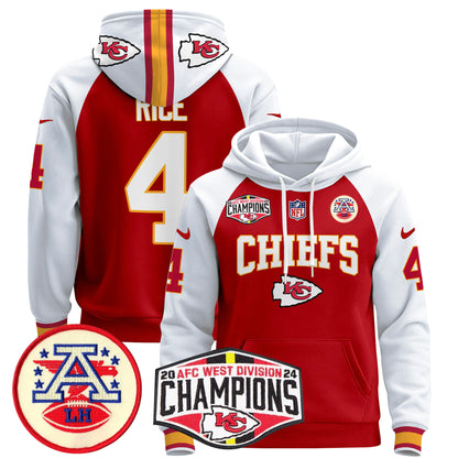 Kansas City Chiefs 2024 AFC West Division Champions Pullover Hoodie - All Stitched