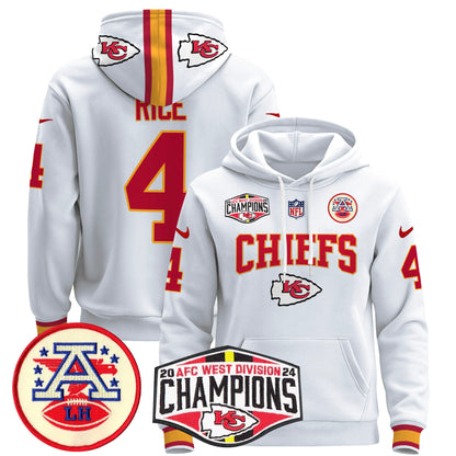 Kansas City Chiefs 2024 AFC West Division Champions Pullover Hoodie - All Stitched