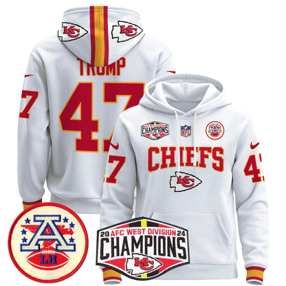 Kansas City Chiefs 2024 AFC West Division Champions Pullover Hoodie - All Stitched