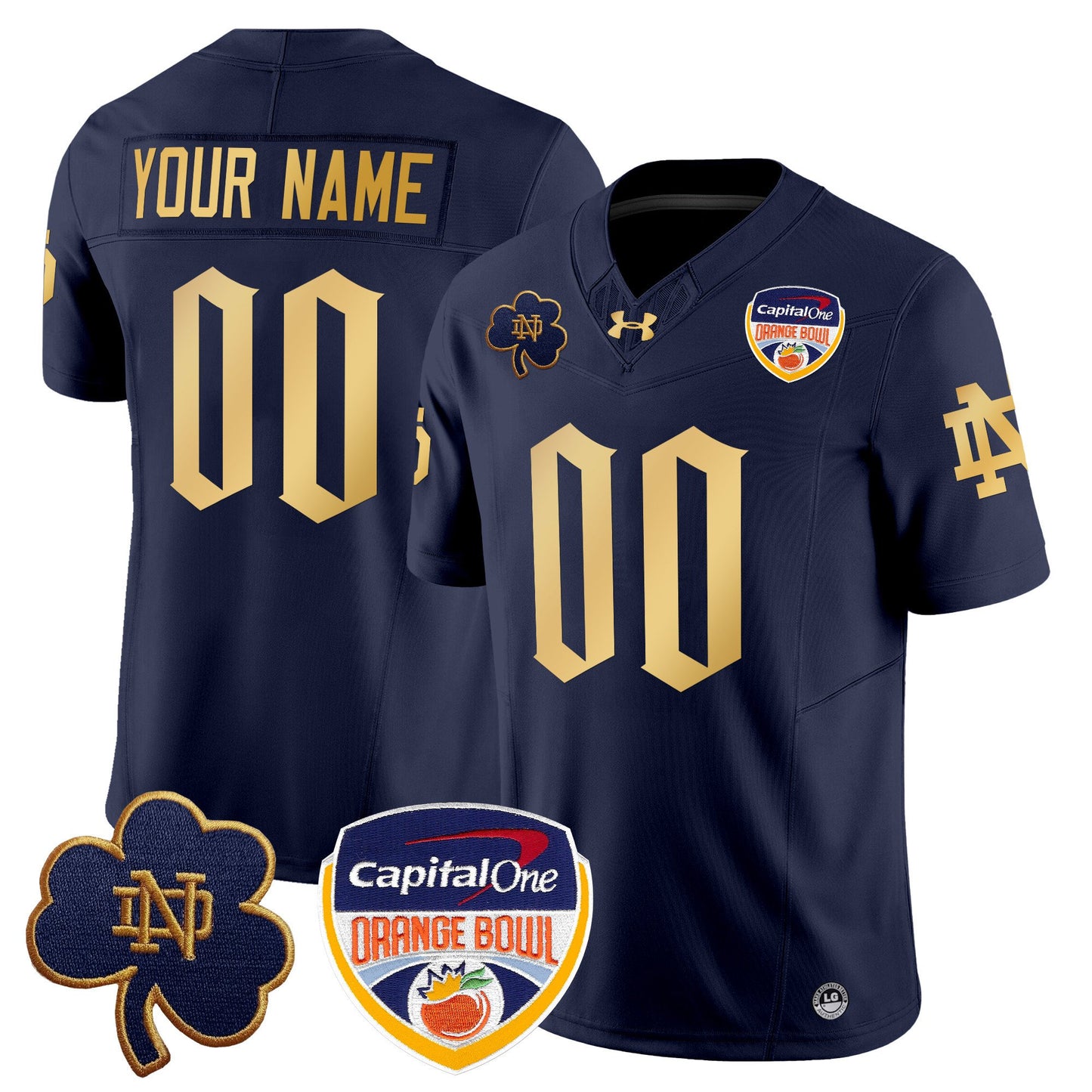 Notre Dame Fighting Irish 2024 Orange Bowl Patch Vapor Limited Custom Jersey V2 - All Stitched