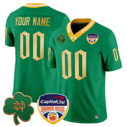 Notre Dame Fighting Irish 2024 Orange Bowl Patch Vapor Limited Custom Jersey V2 - All Stitched