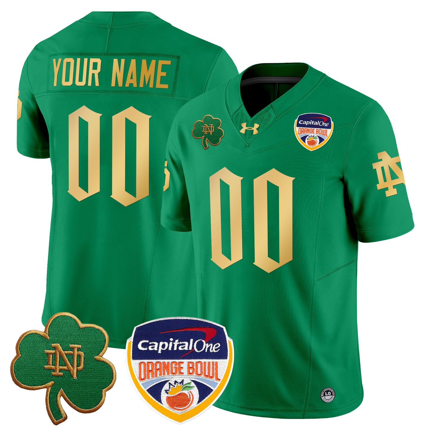 Notre Dame Fighting Irish 2024 Orange Bowl Patch Vapor Limited Custom Jersey V2 - All Stitched
