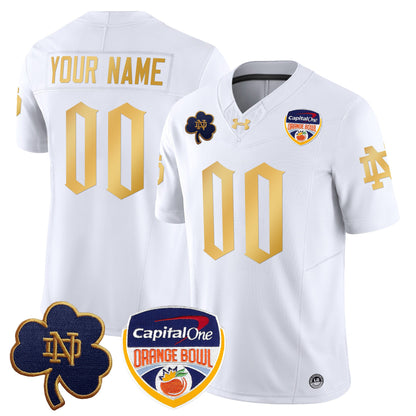 Notre Dame Fighting Irish 2024 Orange Bowl Patch Vapor Limited Custom Jersey V2 - All Stitched