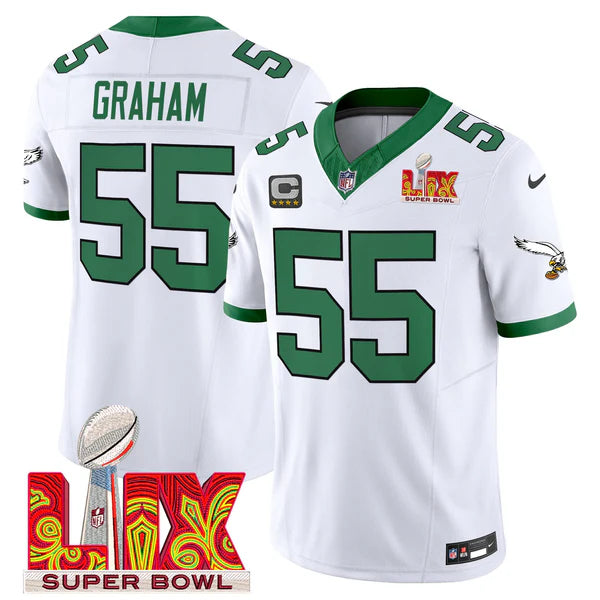 Philadelphia Eagles Super Bowl LIX Patch Vapor Limited Jersey - All Stitched