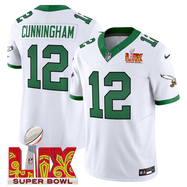 Philadelphia Eagles Super Bowl LIX Patch Vapor Limited Jersey - All Stitched