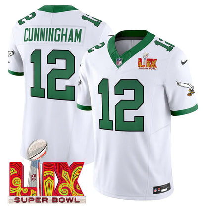 Philadelphia Eagles Super Bowl LIX Patch Vapor Limited Jersey - All Stitched