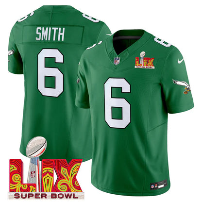 Philadelphia Eagles Super Bowl LIX Patch Vapor Limited Jersey - All Stitched