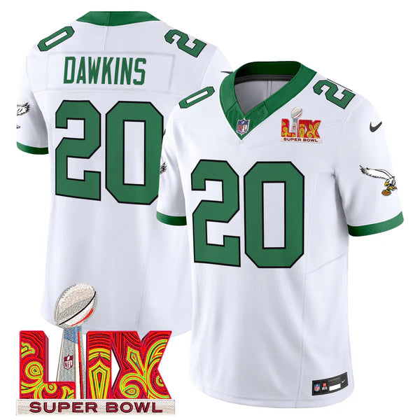 Philadelphia Eagles Super Bowl LIX Patch Vapor Limited Jersey - All Stitched