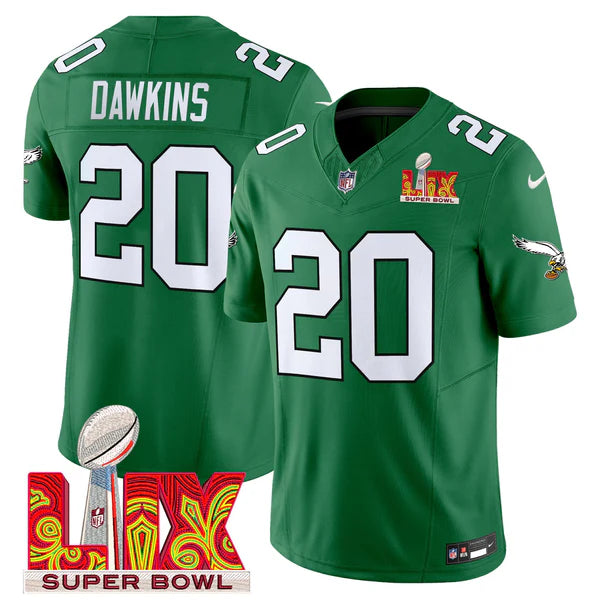 Philadelphia Eagles Super Bowl LIX Patch Vapor Limited Jersey - All Stitched