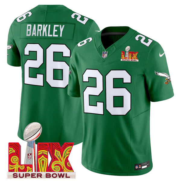 Philadelphia Eagles Super Bowl LIX Patch Vapor Limited Jersey - All Stitched
