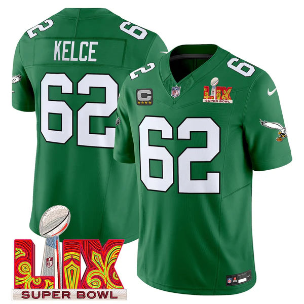 Philadelphia Eagles Super Bowl LIX Patch Vapor Limited Jersey - All Stitched