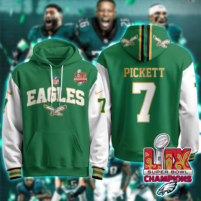 Philadelphia Eagles Super Bowl LIX Champions Gold Hoodie N2R