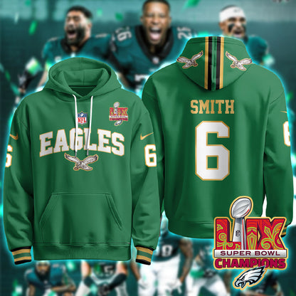 Philadelphia Eagles Super Bowl LIX Champions Gold Hoodie N2R