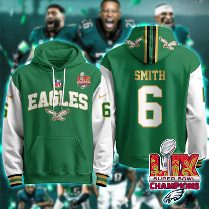 Philadelphia Eagles Super Bowl LIX Champions Gold Hoodie N2R