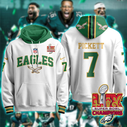 Philadelphia Eagles Super Bowl LIX Champions Gold Hoodie N2R