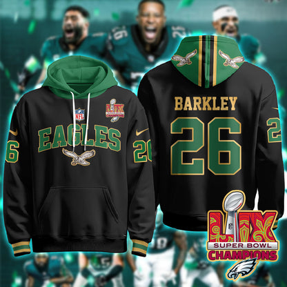 Philadelphia Eagles Super Bowl LIX Champions Gold Hoodie N2R