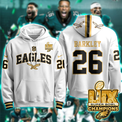 Philadelphia Eagles Super Bowl LIX Champions Gold Hoodie N2R